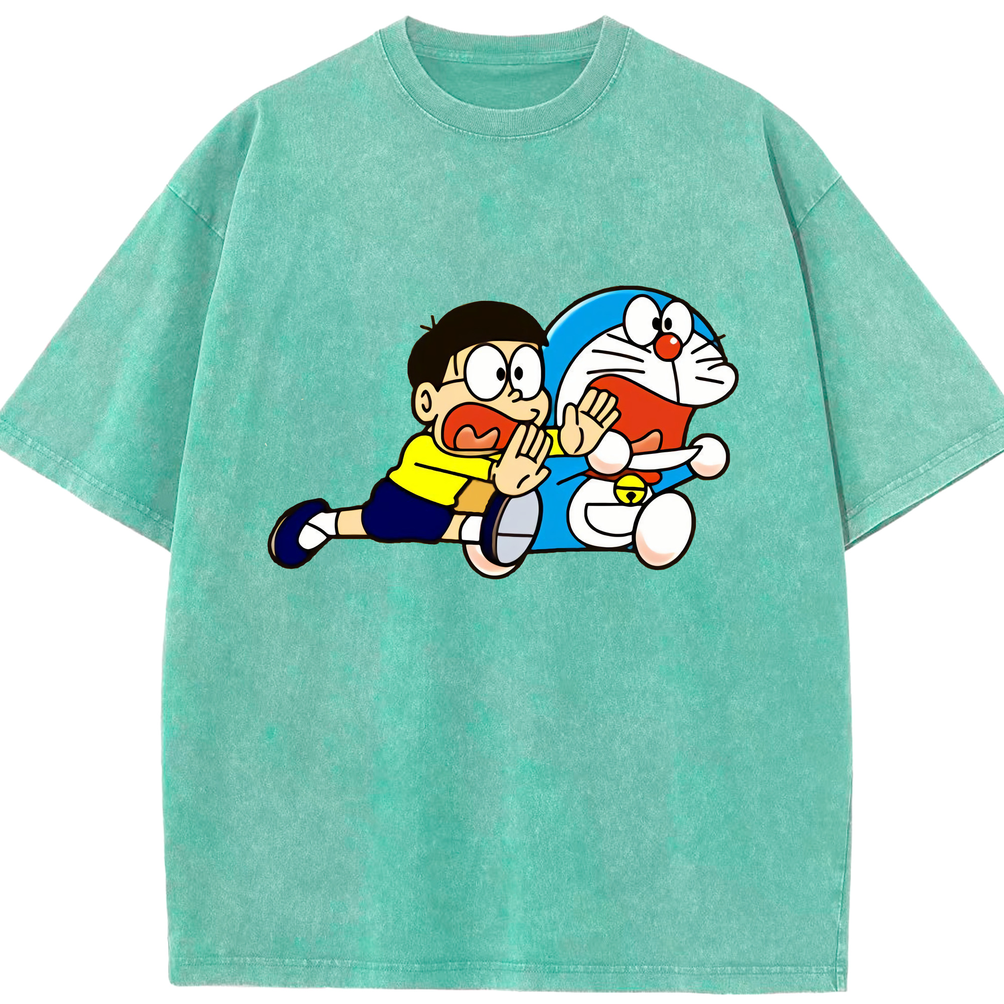 （画像用） ドラえもん Doraemon 綿100% ヴィンテージ風 半袖Tシャツ（フロントプリント）